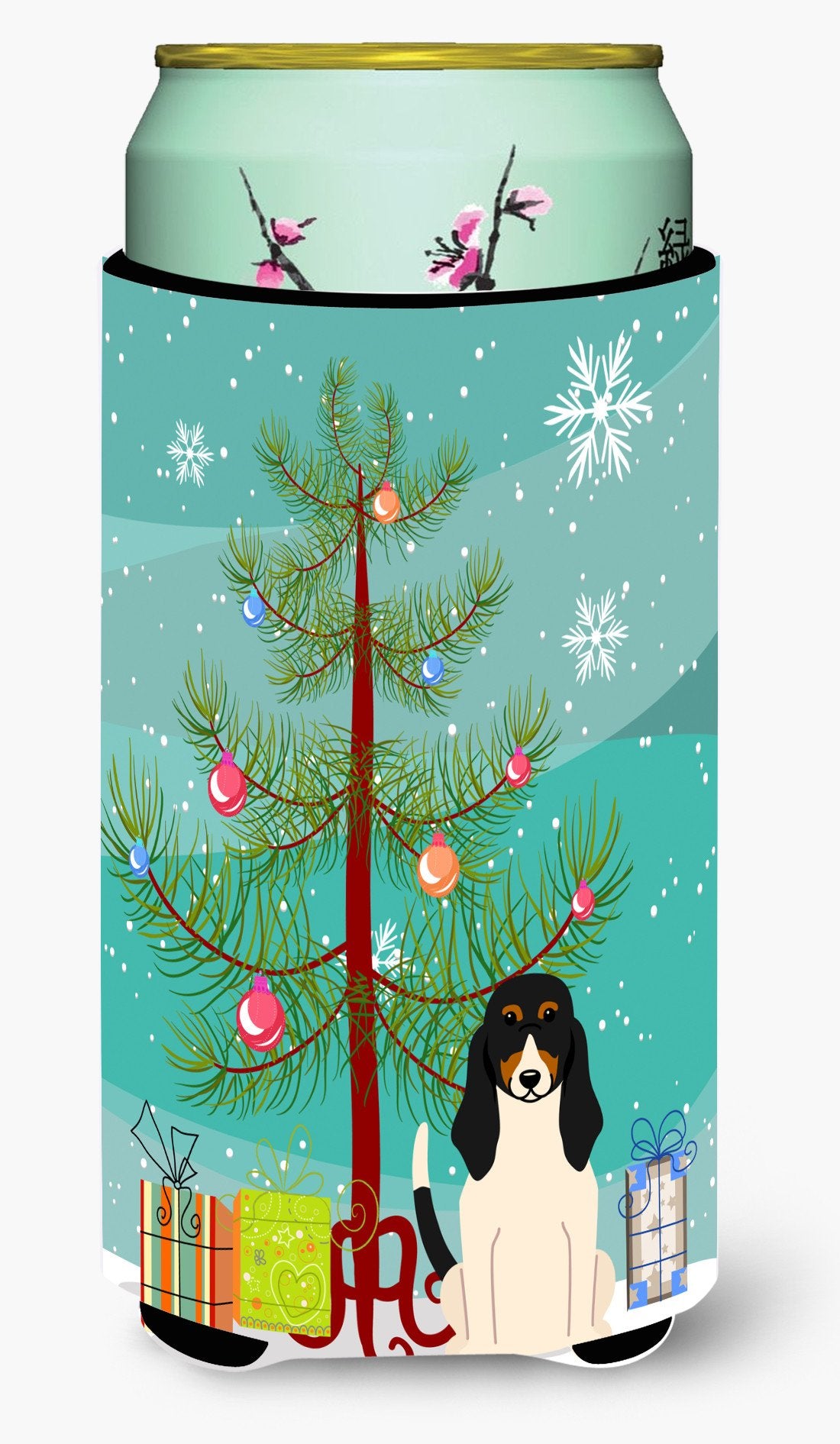 Merry Christmas Tree Swiss Hound Tall Boy Beverage Insulator Hugger BB4169TBC by Caroline's Treasures