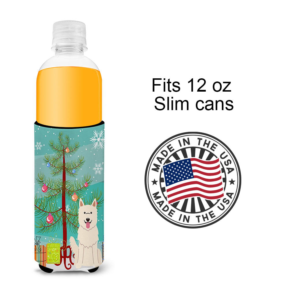 Merry Christmas Tree White German Shepherd  Ultra Hugger for slim cans BB4170MUK