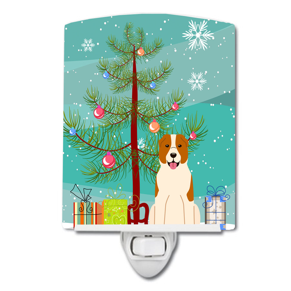 Merry Christmas Tree Central Asian Shepherd Dog Ceramic Night Light BB4174CNL - the-store.com
