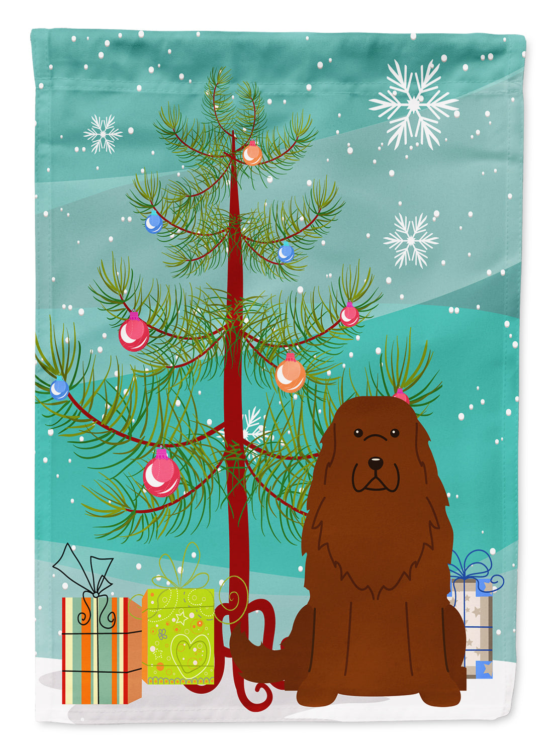 Merry Christmas Tree Caucasian Shepherd Dog Flag Garden Size BB4175GF