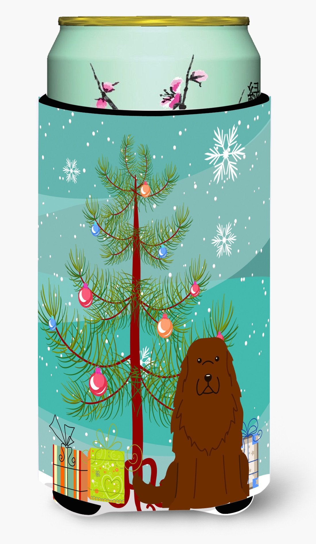 Merry Christmas Tree Caucasian Shepherd Dog Tall Boy Beverage Insulator Hugger BB4175TBC by Caroline&#39;s Treasures