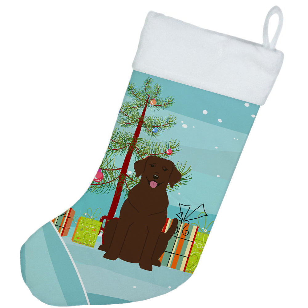 Merry Christmas Tree Chocolate Labrador Christmas Stocking BB4181CS