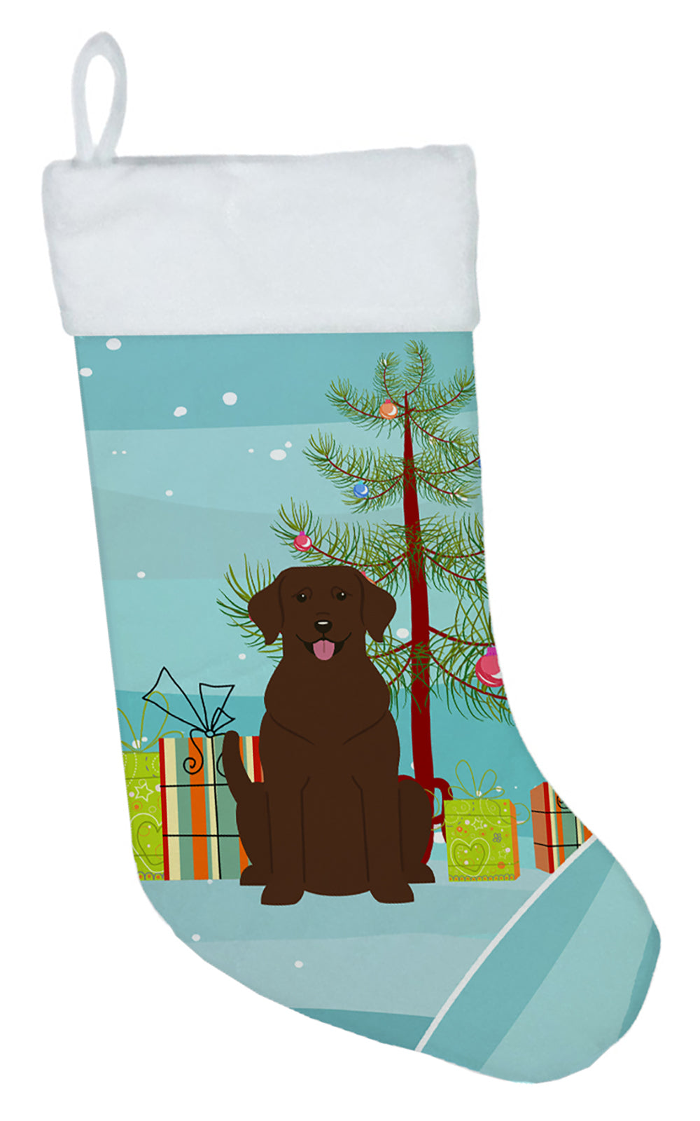 Merry Christmas Tree Chocolate Labrador Christmas Stocking BB4181CS