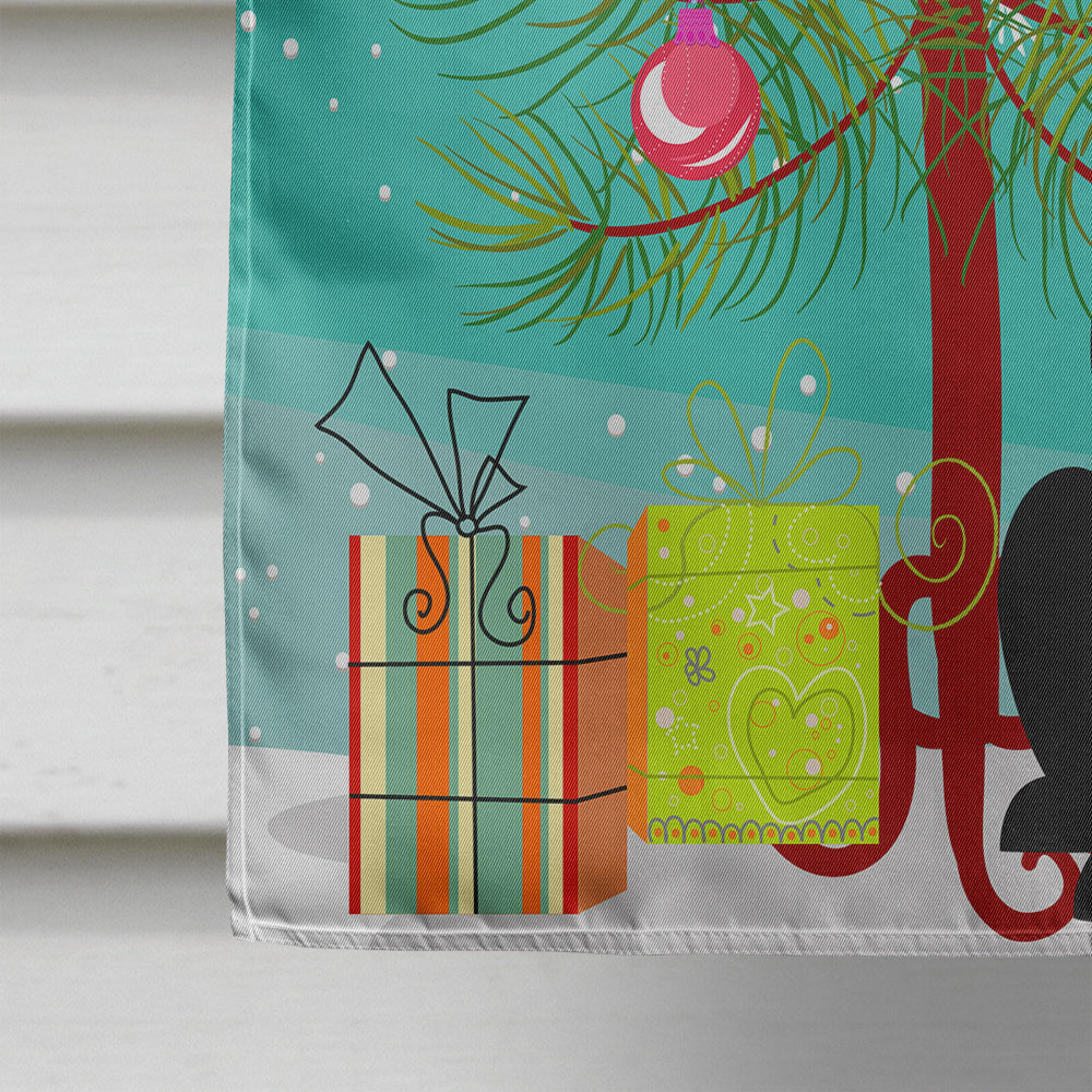 Merry Christmas Tree Black Labrador Flag Canvas House Size BB4182CHF