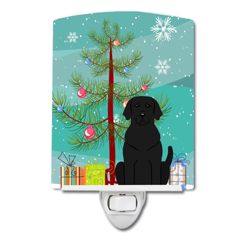 Merry Christmas Tree Black Labrador Ceramic Night Light BB4182CNL - the-store.com