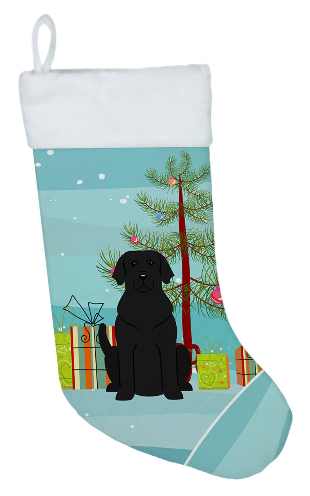 Merry Christmas Tree Black Labrador Christmas Stocking BB4182CS