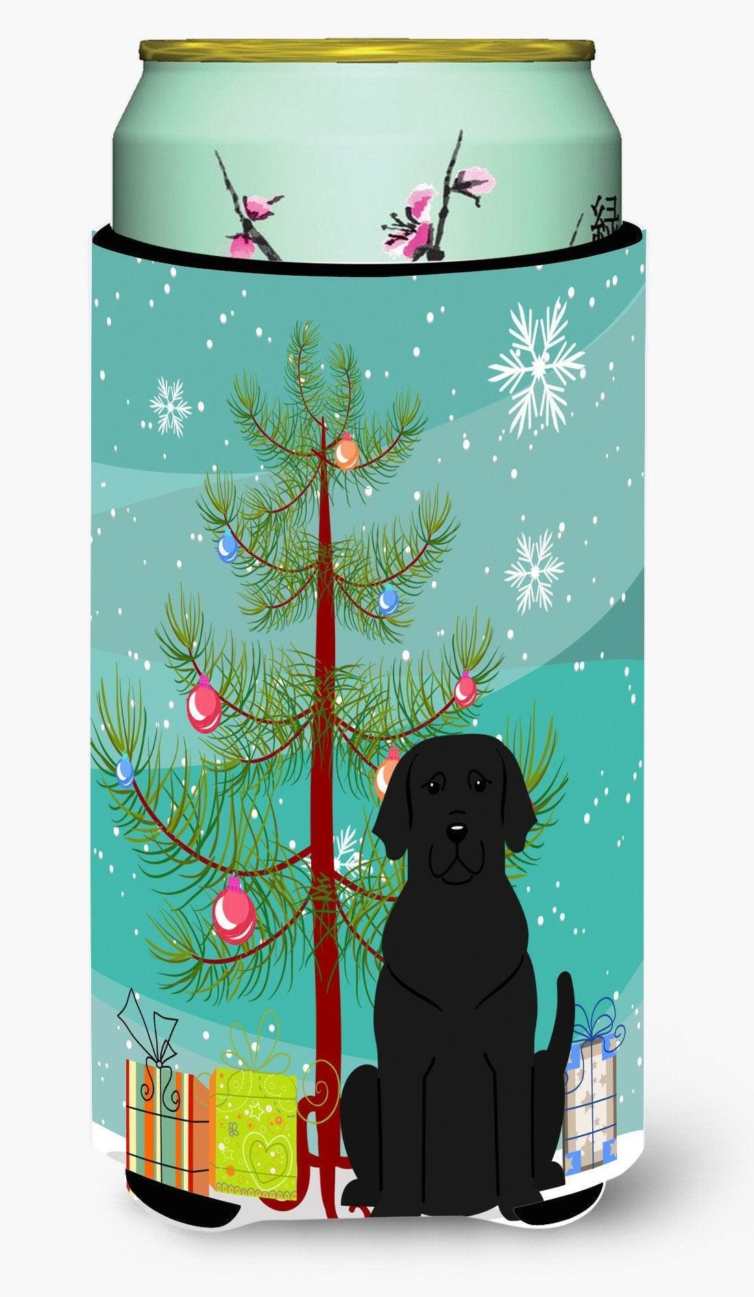 Merry Christmas Tree Black Labrador Tall Boy Beverage Insulator Hugger BB4182TBC by Caroline&#39;s Treasures