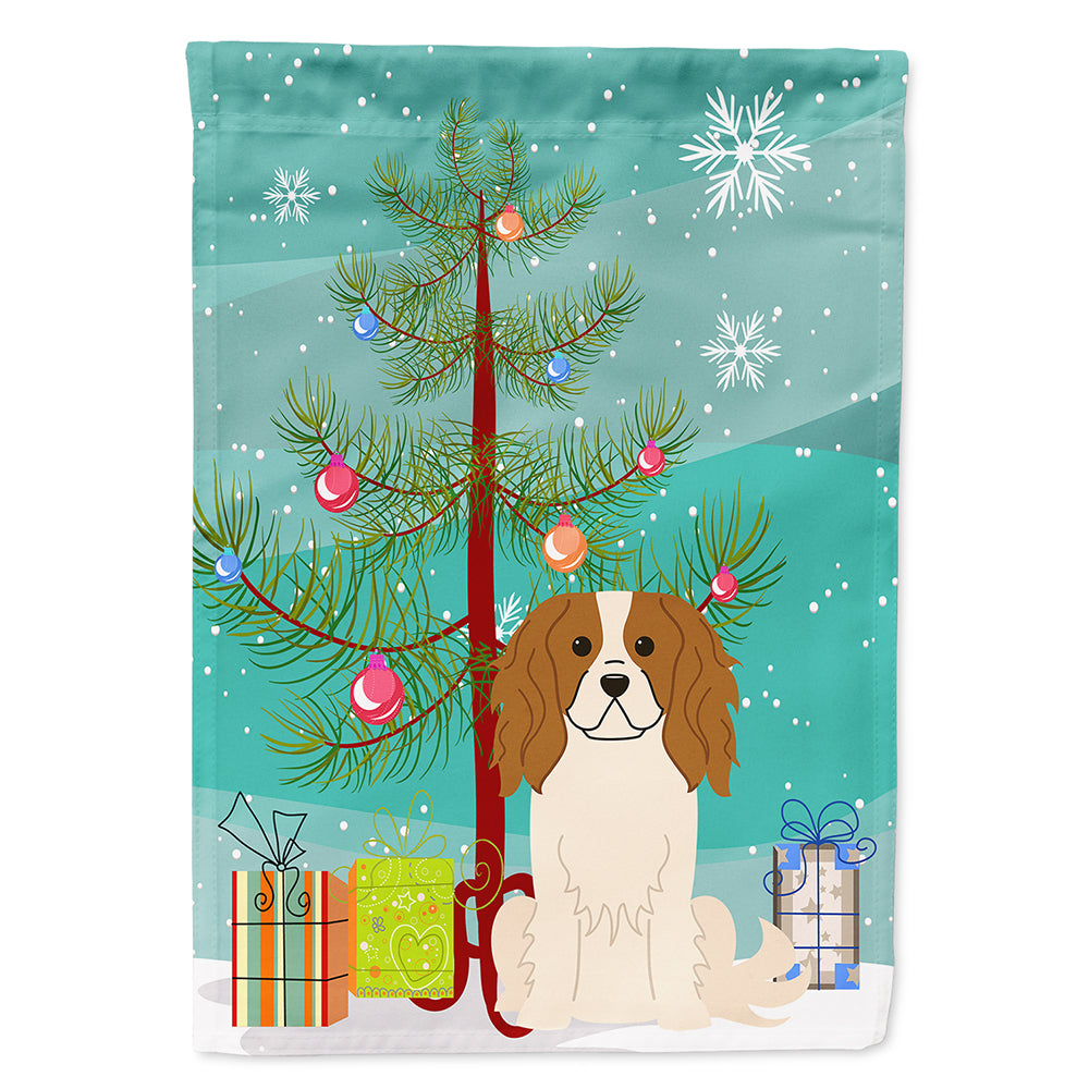 Merry Christmas Tree Cavalier Spaniel Flag Canvas House Size BB4183CHF  the-store.com.