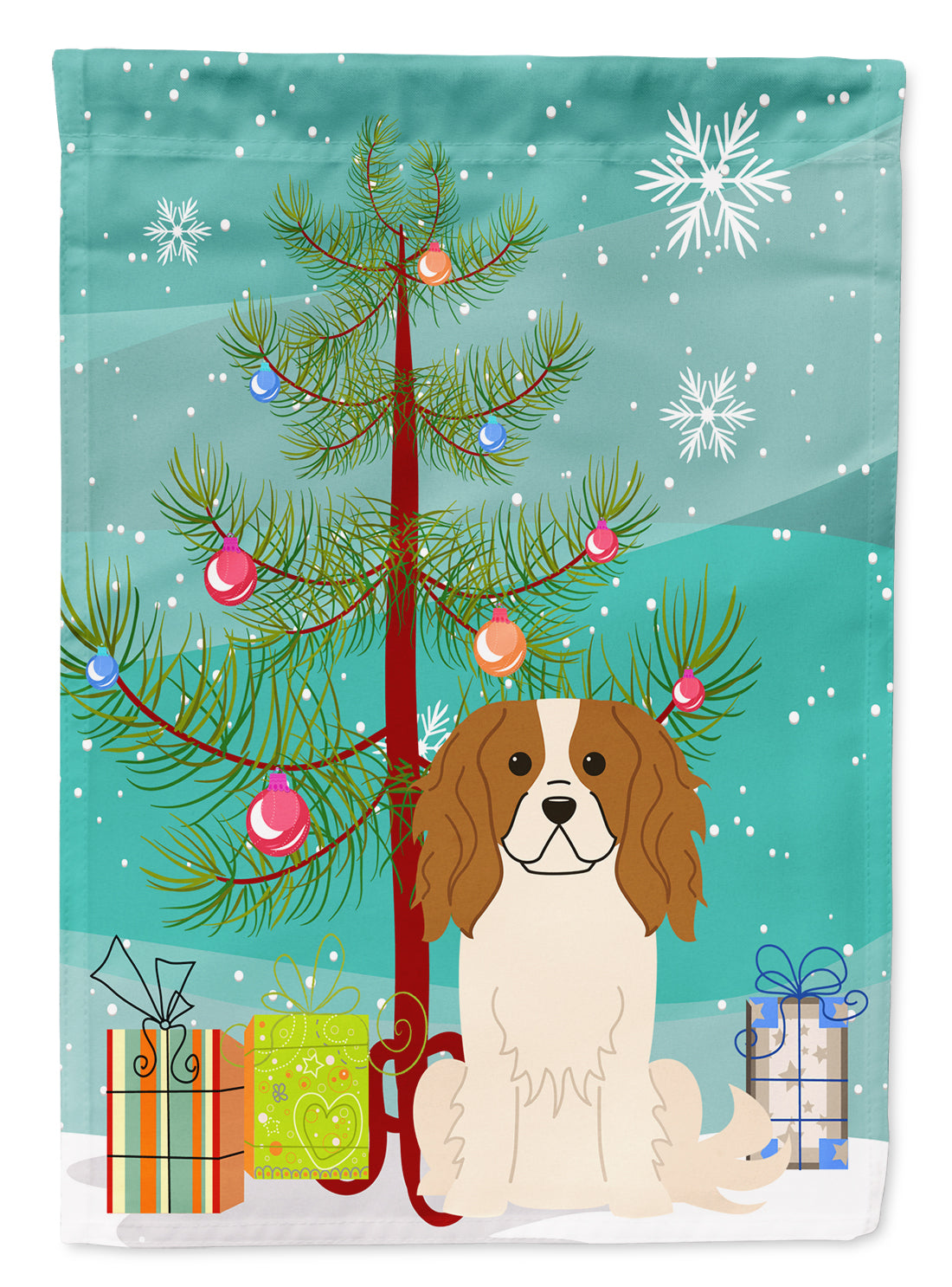 Merry Christmas Tree Cavalier Spaniel Flag Garden Size BB4183GF