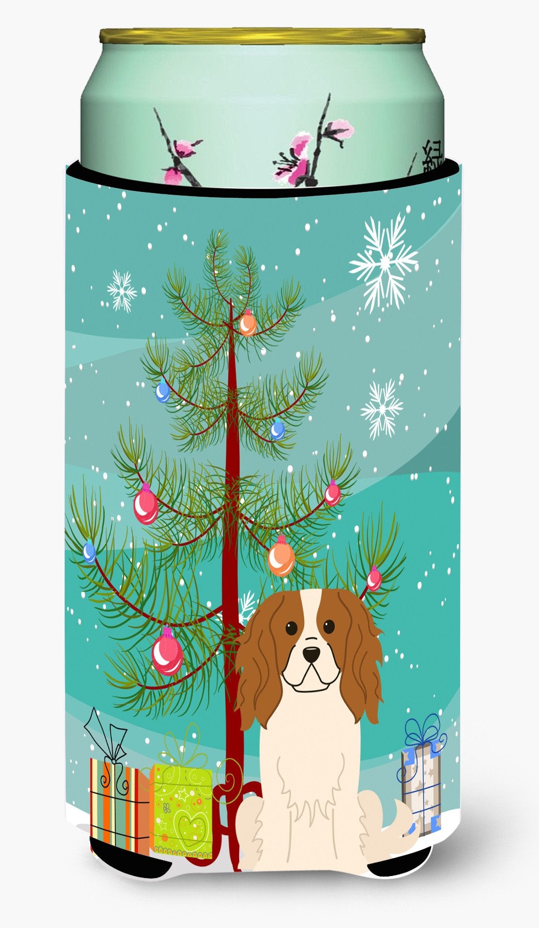 Merry Christmas Tree Cavalier Spaniel Tall Boy Beverage Insulator Hugger BB4183TBC by Caroline's Treasures