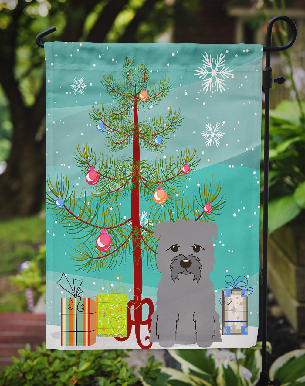 Merry Christmas Tree Glen of Imal Grey Flag Garden Size BB4184GF