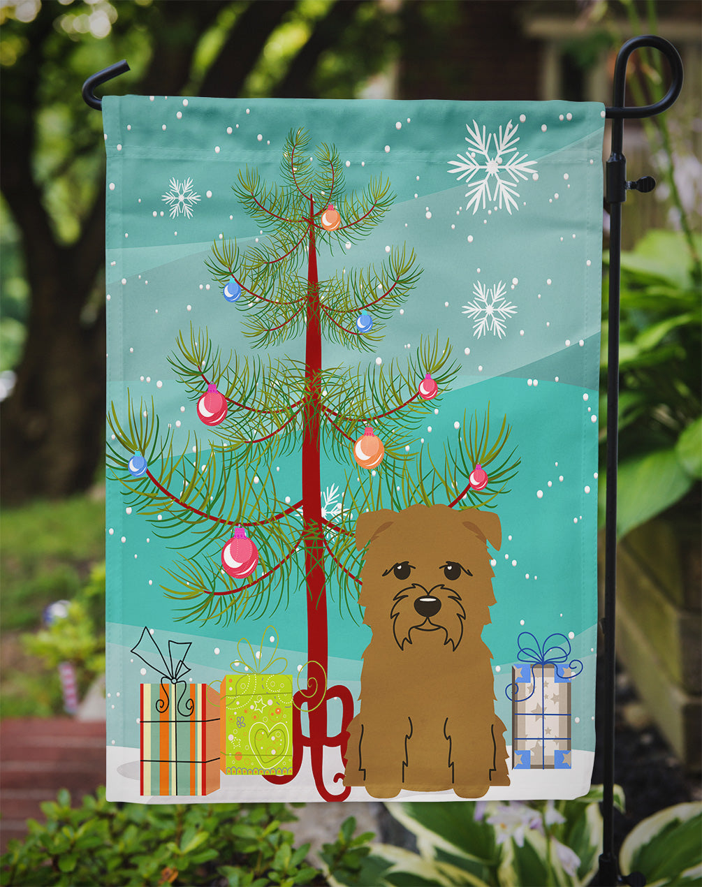 Merry Christmas Tree Glen of Imal Tan Flag Garden Size BB4185GF