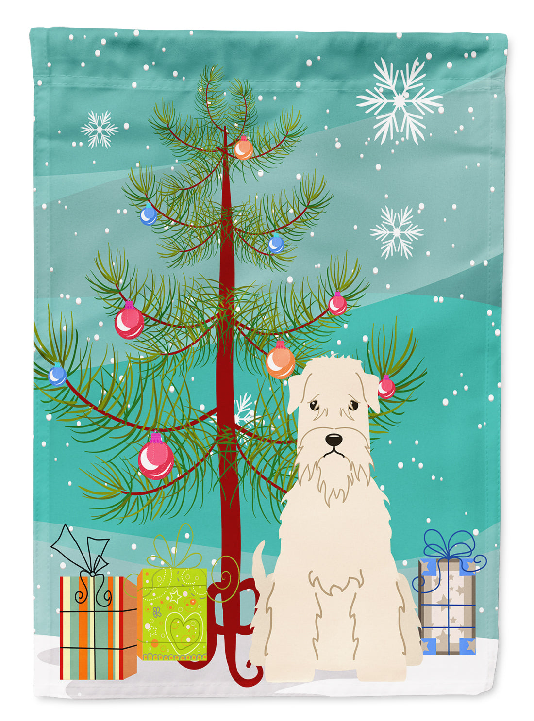 Joyeux Noël Sapin Doux Enduit Wheaten Terrier Drapeau Jardin Taille BB4186GF