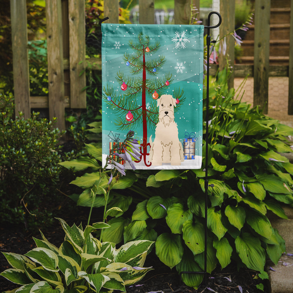 Merry Christmas Tree Soft Coated Wheaten Terrier Flag Garden Size BB4186GF  the-store.com.