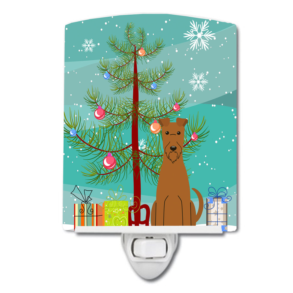 Merry Christmas Tree Irish Terrier Ceramic Night Light BB4187CNL - the-store.com
