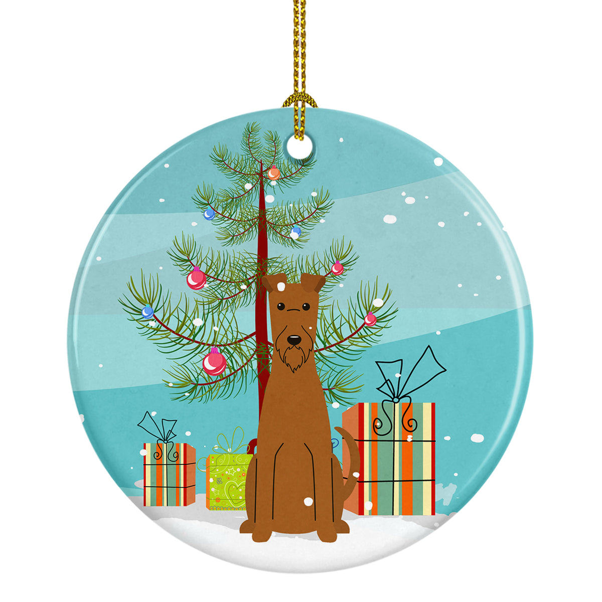 Merry Christmas Tree Irish Terrier Ceramic Ornament BB4187CO1 - the-store.com