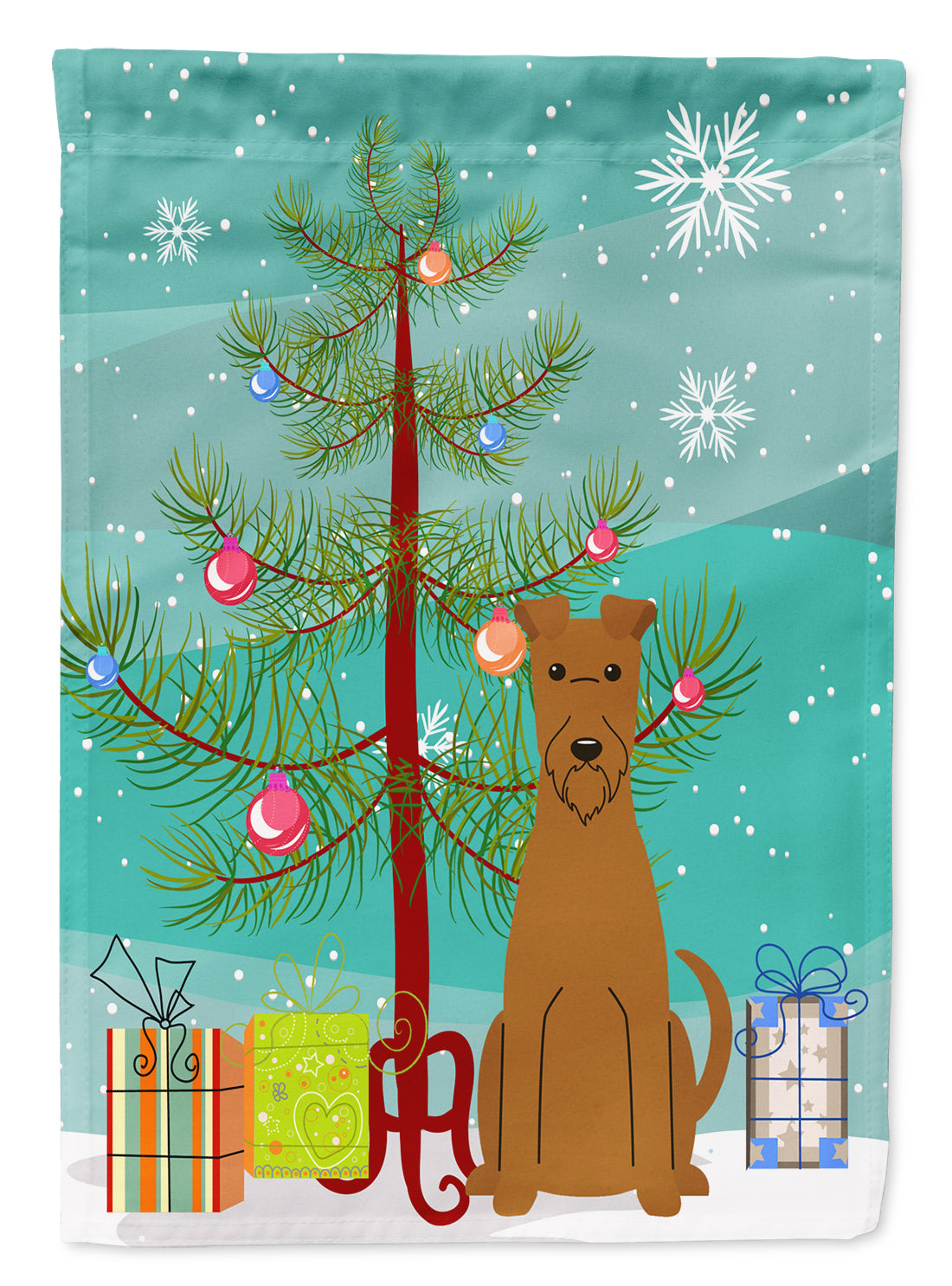 Merry Christmas Tree Irish Terrier Flag Garden Size BB4187GF  the-store.com.