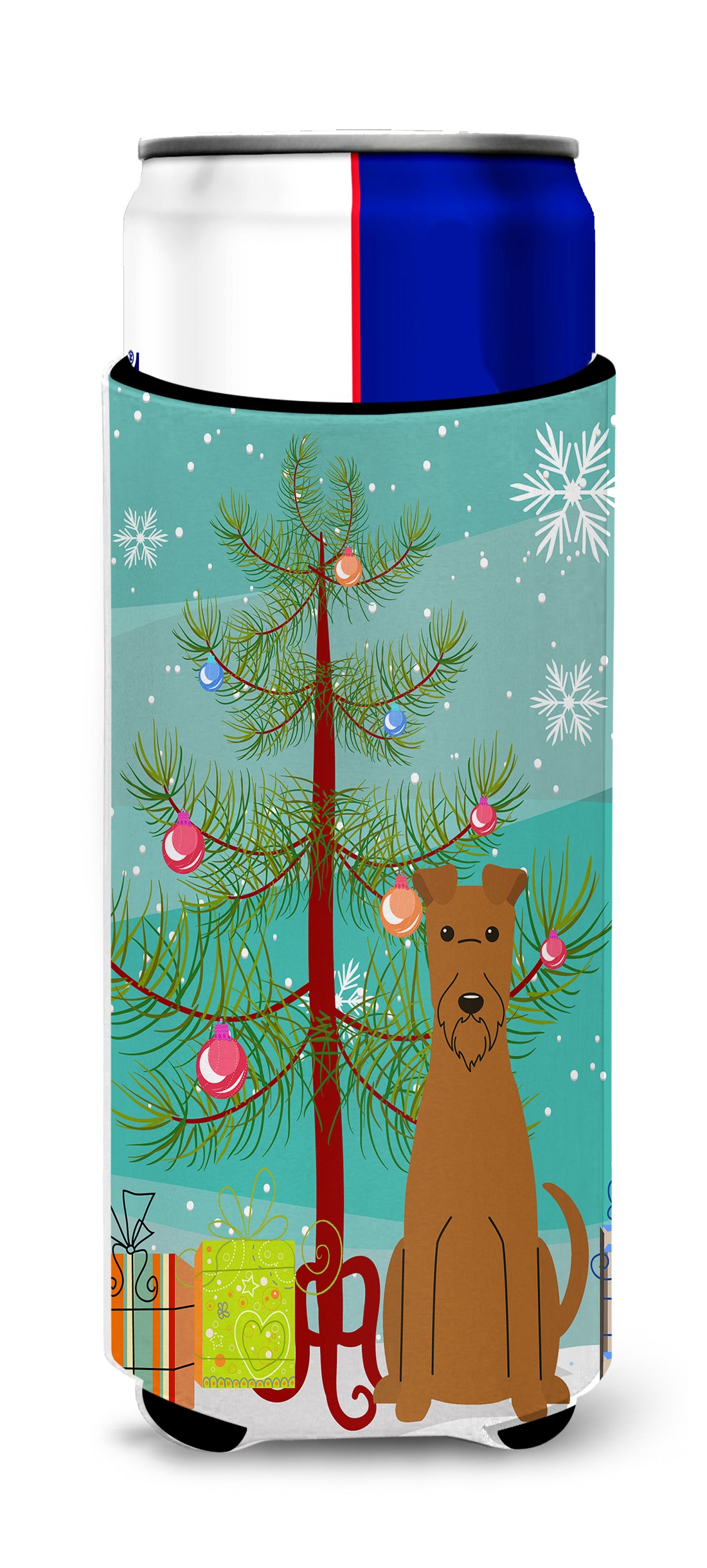 Merry Christmas Tree Irish Terrier  Ultra Hugger for slim cans BB4187MUK