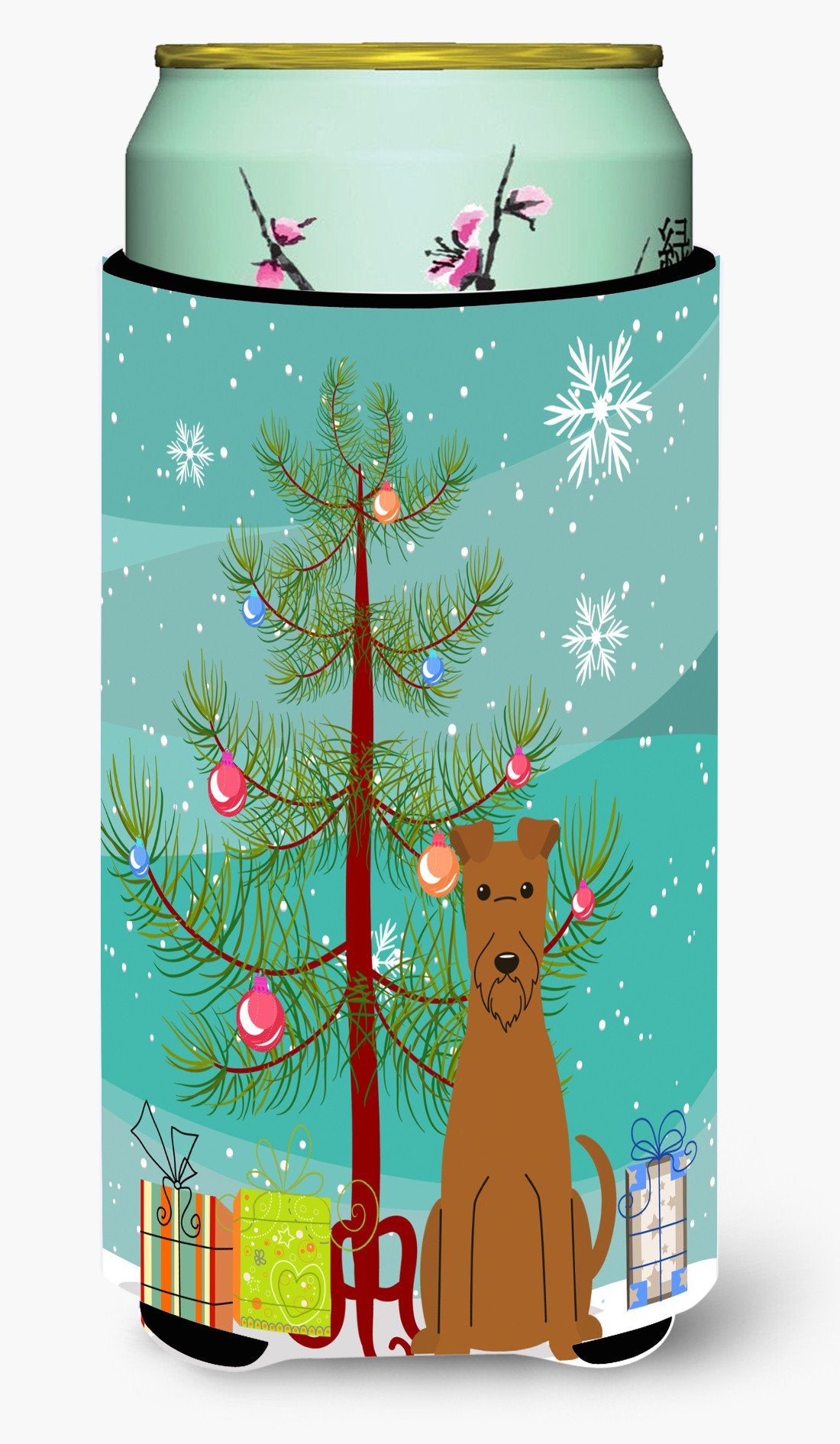 Merry Christmas Tree Irish Terrier Tall Boy Beverage Insulator Hugger BB4187TBC by Caroline&#39;s Treasures