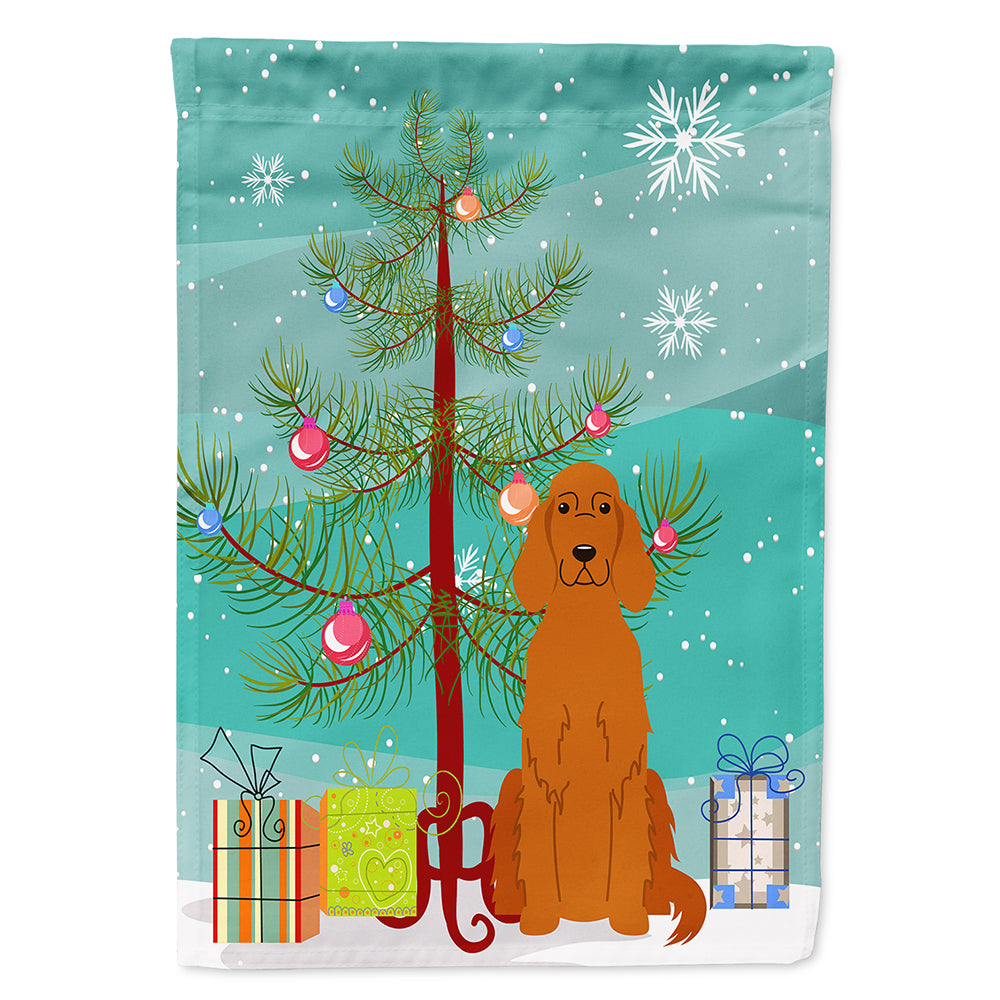 Merry Christmas Tree Irish Setter Flag Canvas House Size BB4189CHF