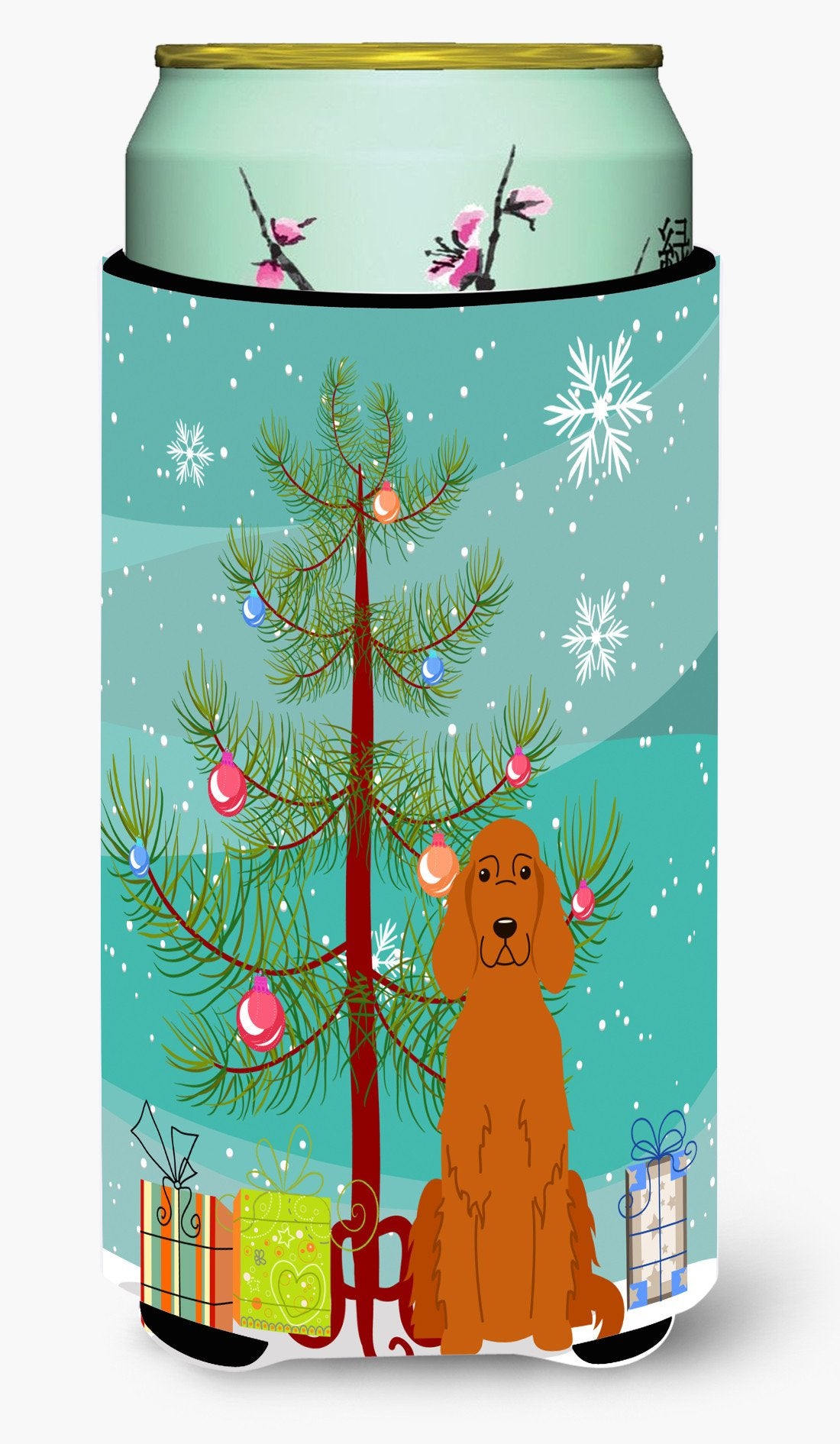 Merry Christmas Tree Irish Setter Tall Boy Beverage Insulator Hugger BB4189TBC by Caroline&#39;s Treasures