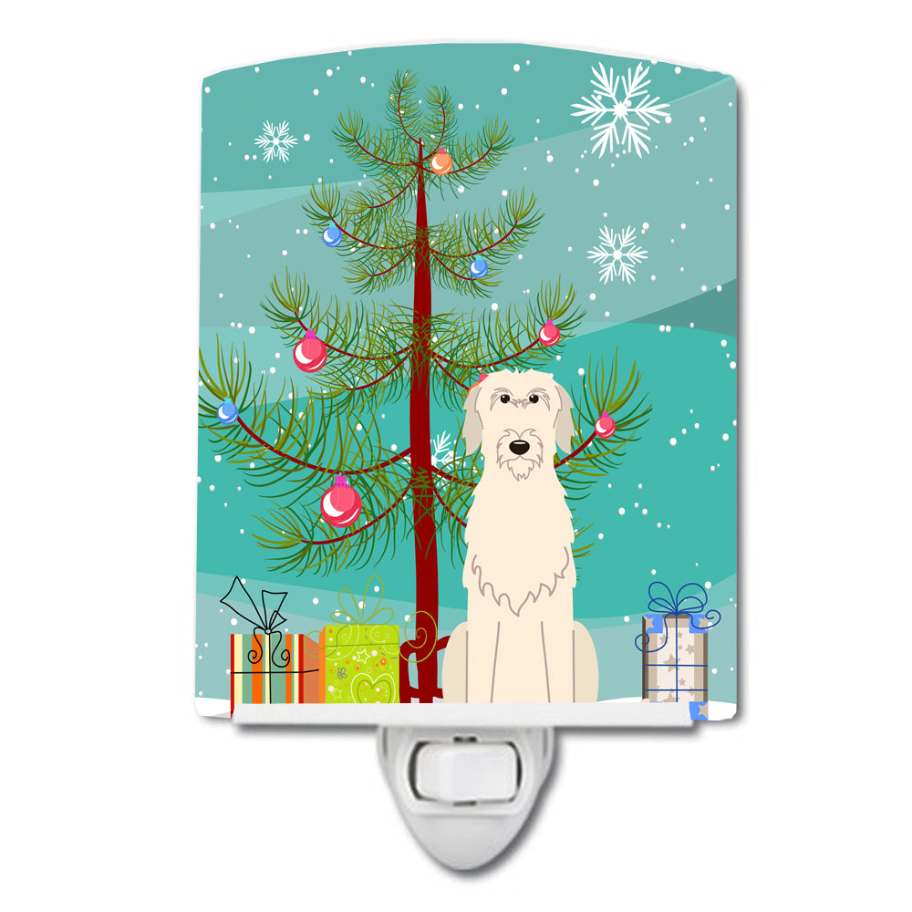 Merry Christmas Tree Irish Wolfhound Ceramic Night Light BB4190CNL - the-store.com