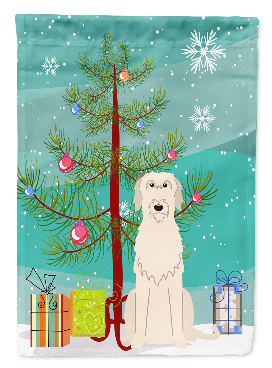 Joyeux Noël Sapin Irish Wolfhound Drapeau Jardin Taille BB4190GF