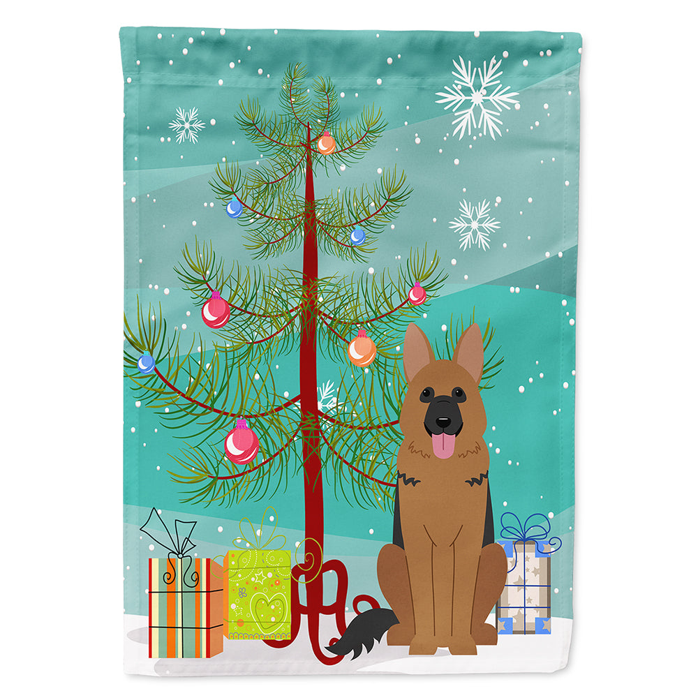 Merry Christmas Tree German Shepherd Flag Canvas House Size BB4192CHF