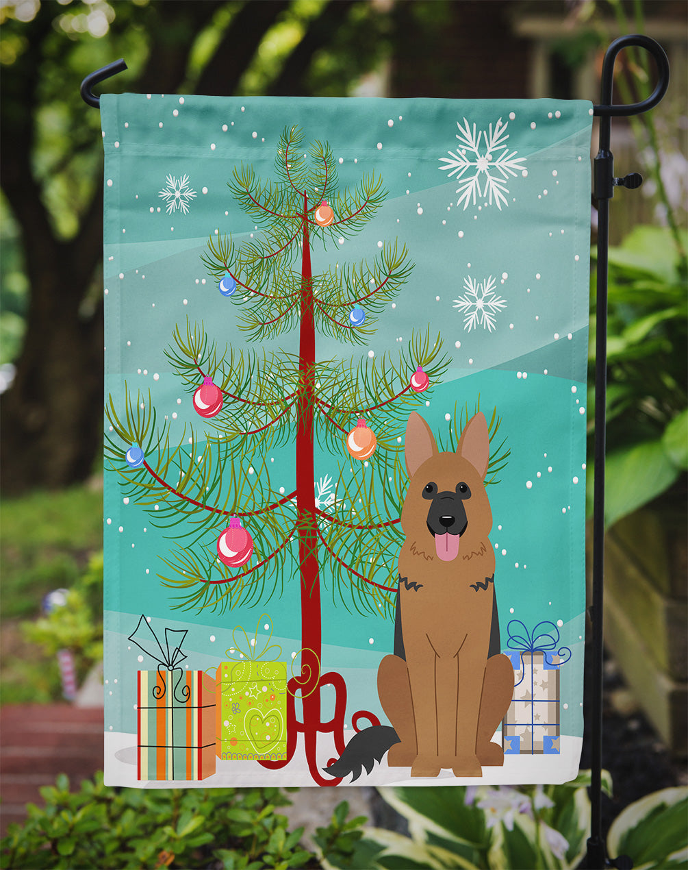 Merry Christmas Tree German Shepherd Flag Garden Size BB4192GF