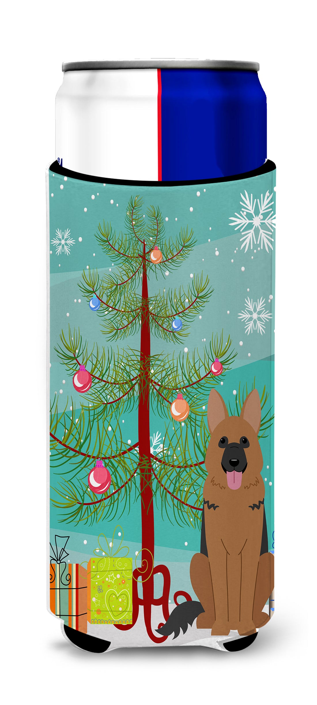 Merry Christmas Tree German Shepherd  Ultra Hugger for slim cans BB4192MUK