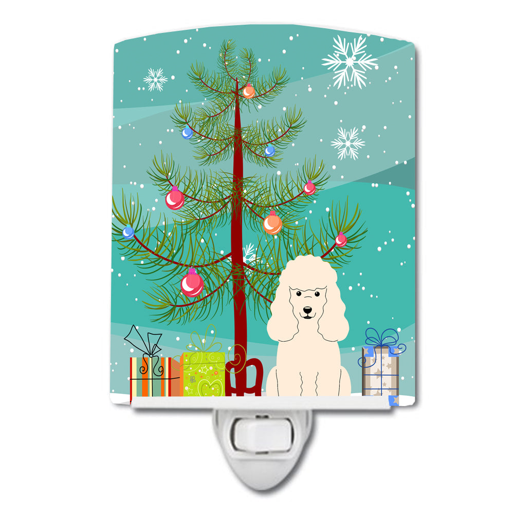 Merry Christmas Tree Poodle White Ceramic Night Light BB4195CNL - the-store.com