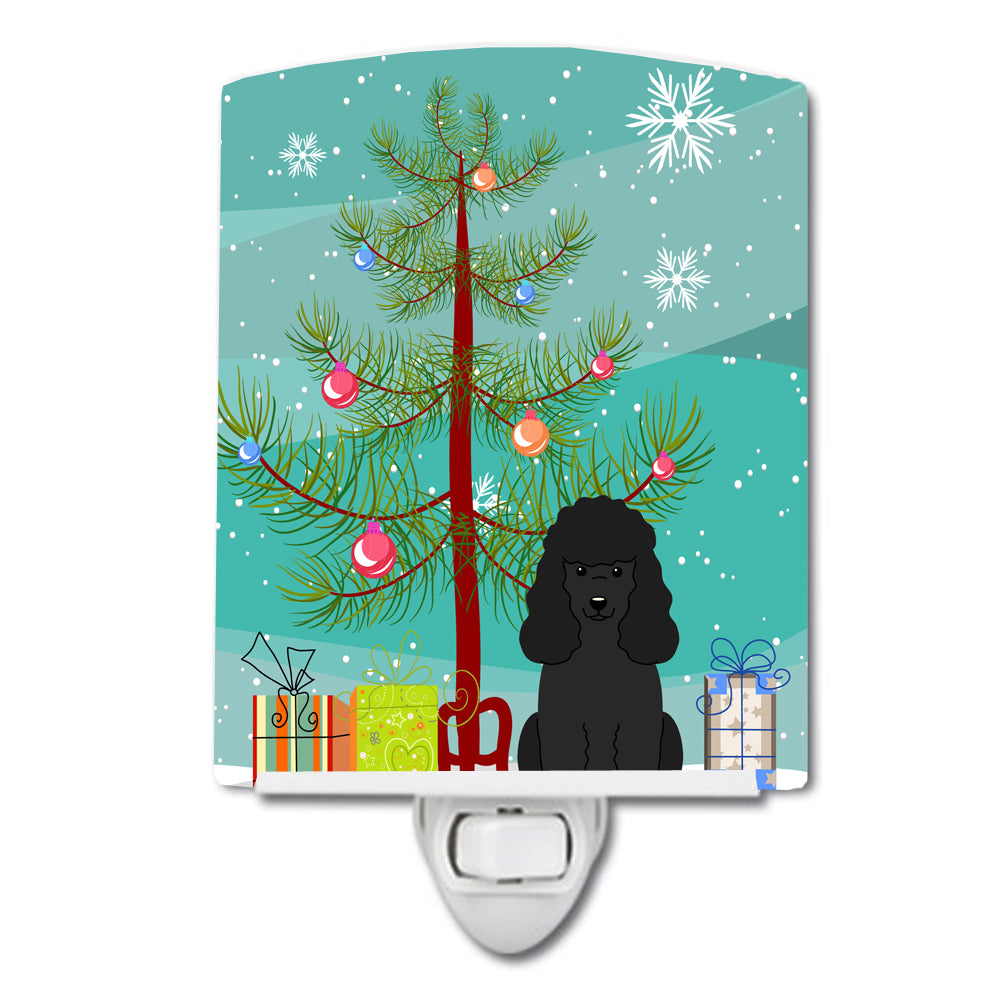 Merry Christmas Tree Poodle Black Ceramic Night Light BB4196CNL - the-store.com