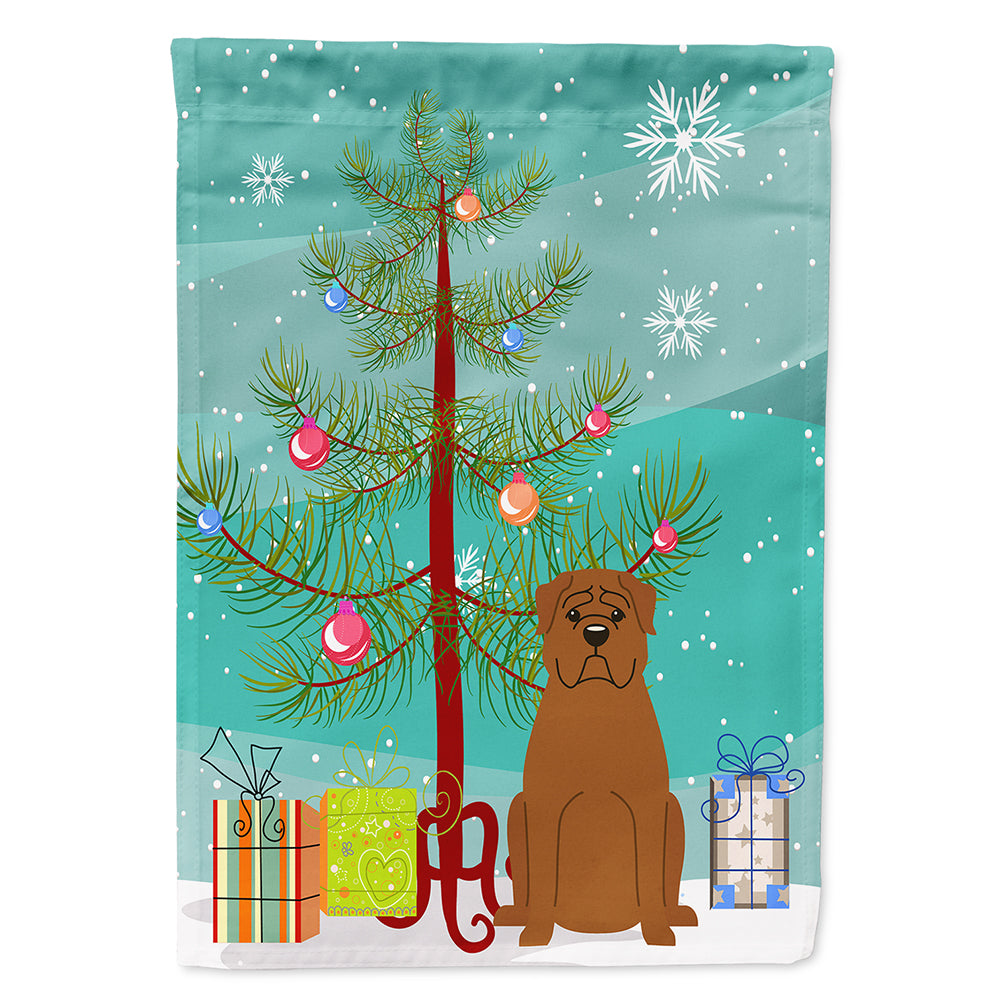 Merry Christmas Tree Dogue de Bourdeaux Flag Canvas House Size BB4198CHF  the-store.com.