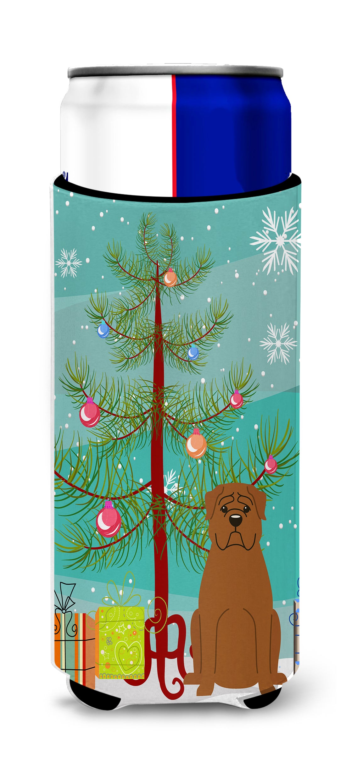 Merry Christmas Tree Dogue de Bourdeaux  Ultra Hugger for slim cans BB4198MUK  the-store.com.