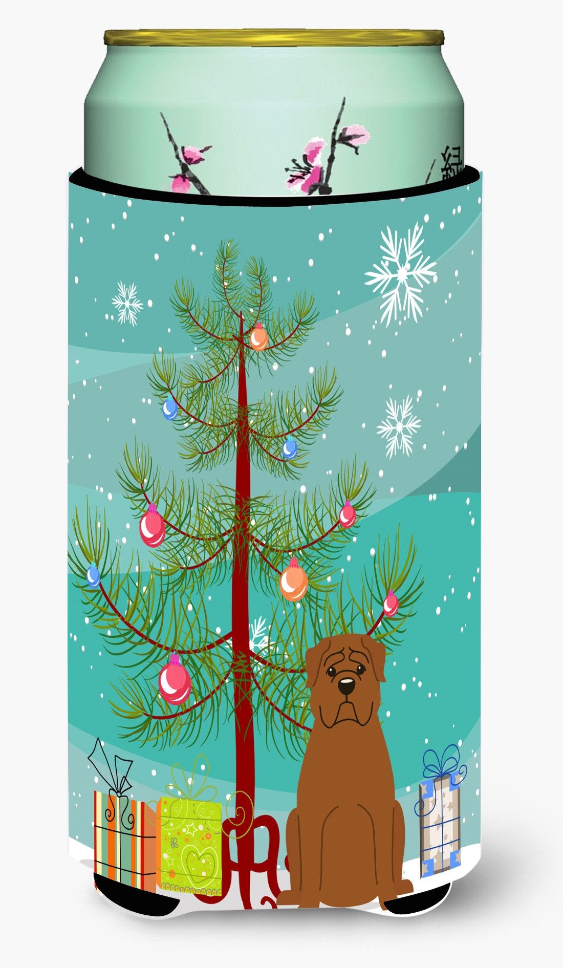 Merry Christmas Tree Dogue de Bourdeaux Tall Boy Beverage Insulator Hugger BB4198TBC by Caroline's Treasures