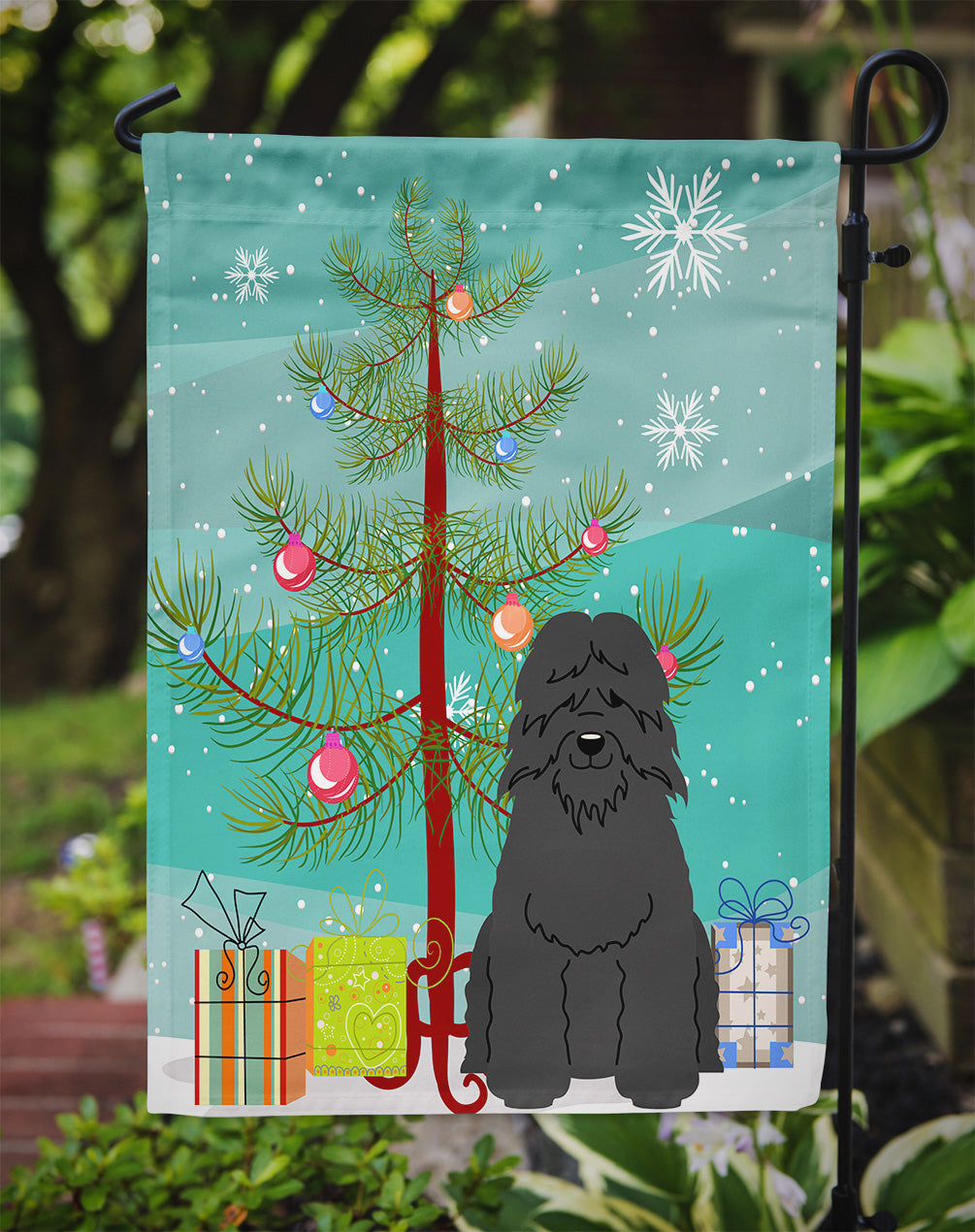 Merry Christmas Tree Bouvier des Flandres Flag Garden Size BB4199GF