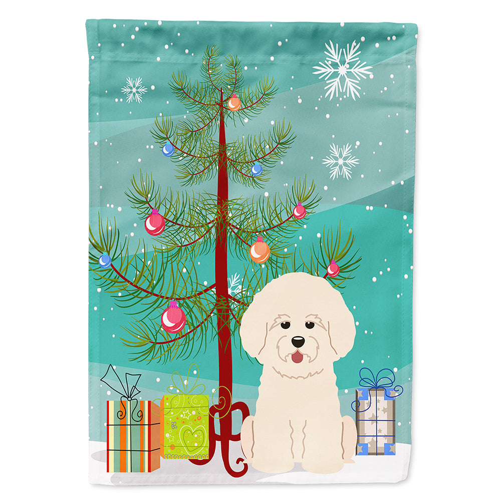 Merry Christmas Tree Bichon Frise Flag Canvas House Size BB4200CHF  the-store.com.