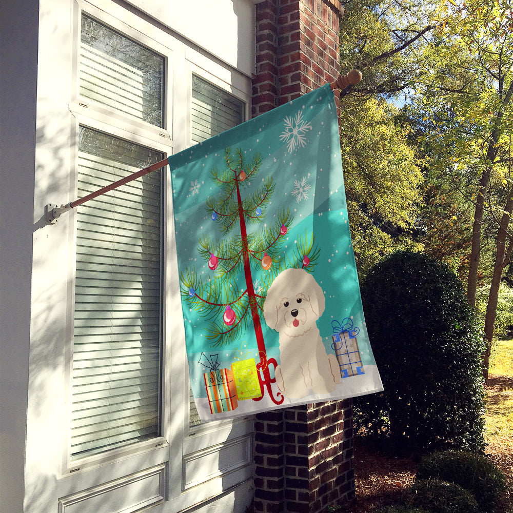 Merry Christmas Tree Bichon Frise Flag Canvas House Size BB4200CHF