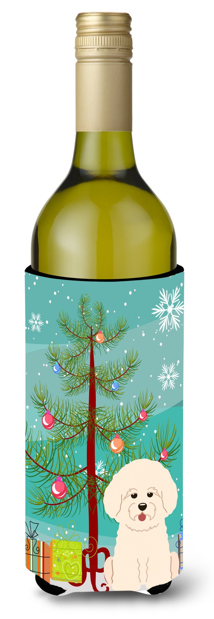 Merry Christmas Tree Bichon Frise Wine Bottle Beverge Insulator Hugger BB4200LITERK by Caroline&#39;s Treasures