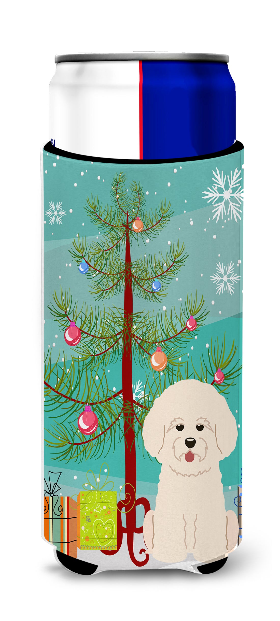 Merry Christmas Tree Bichon Frise  Ultra Hugger for slim cans BB4200MUK  the-store.com.
