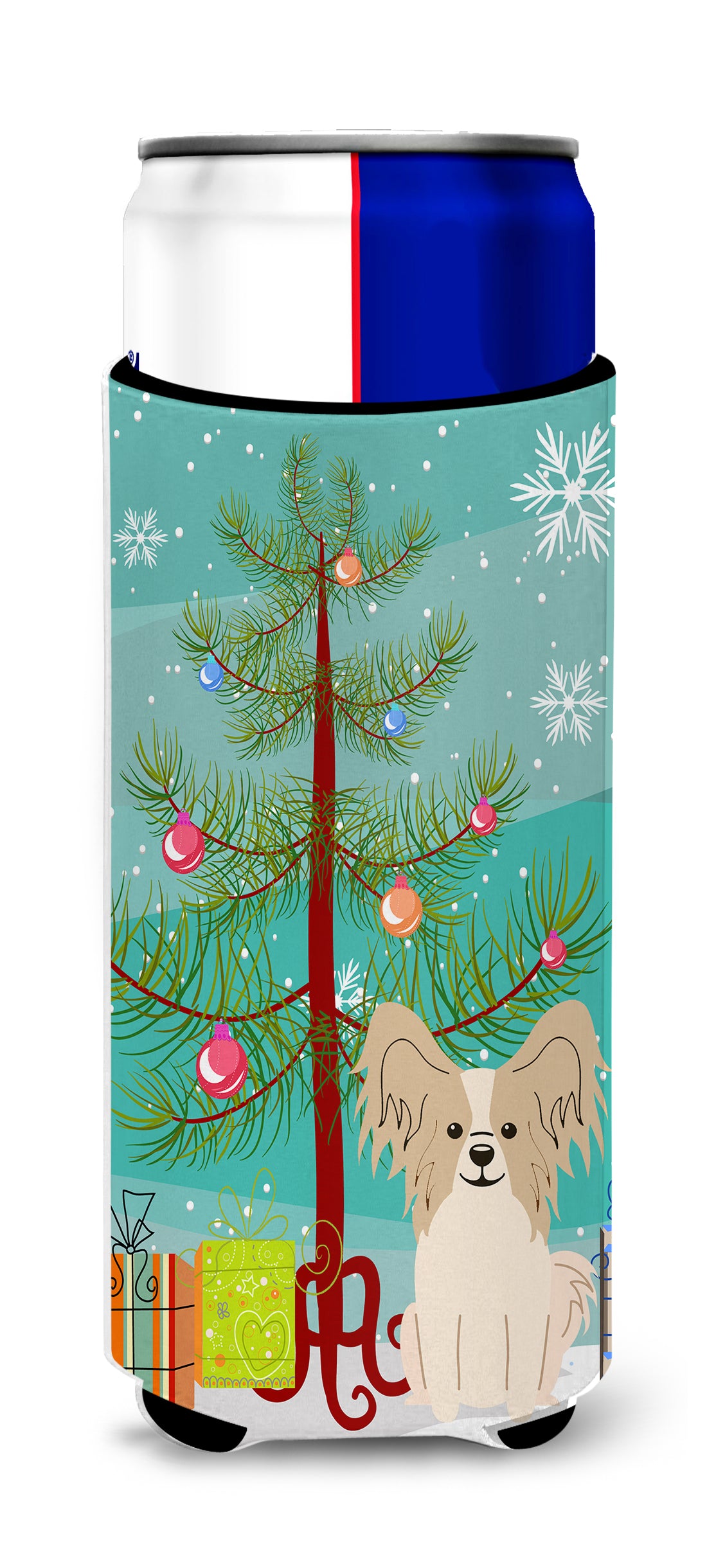 Merry Christmas Tree Papillon Sable White  Ultra Hugger for slim cans BB4202MUK