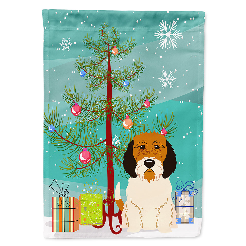 Merry Christmas Tree Petit Basset Griffon Veenden Flag Canvas House Size BB4204CHF  the-store.com.