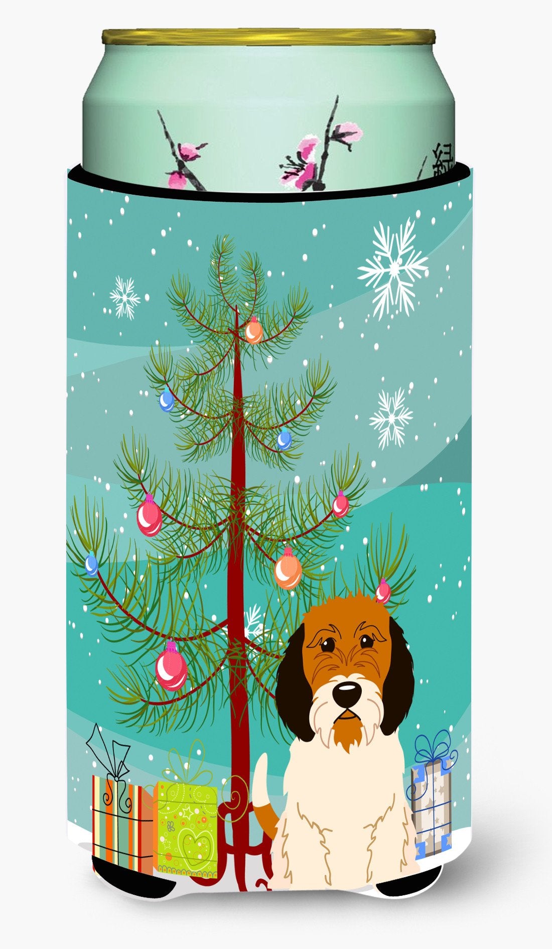 Merry Christmas Tree Petit Basset Griffon Veenden Tall Boy Beverage Insulator Hugger BB4204TBC by Caroline's Treasures