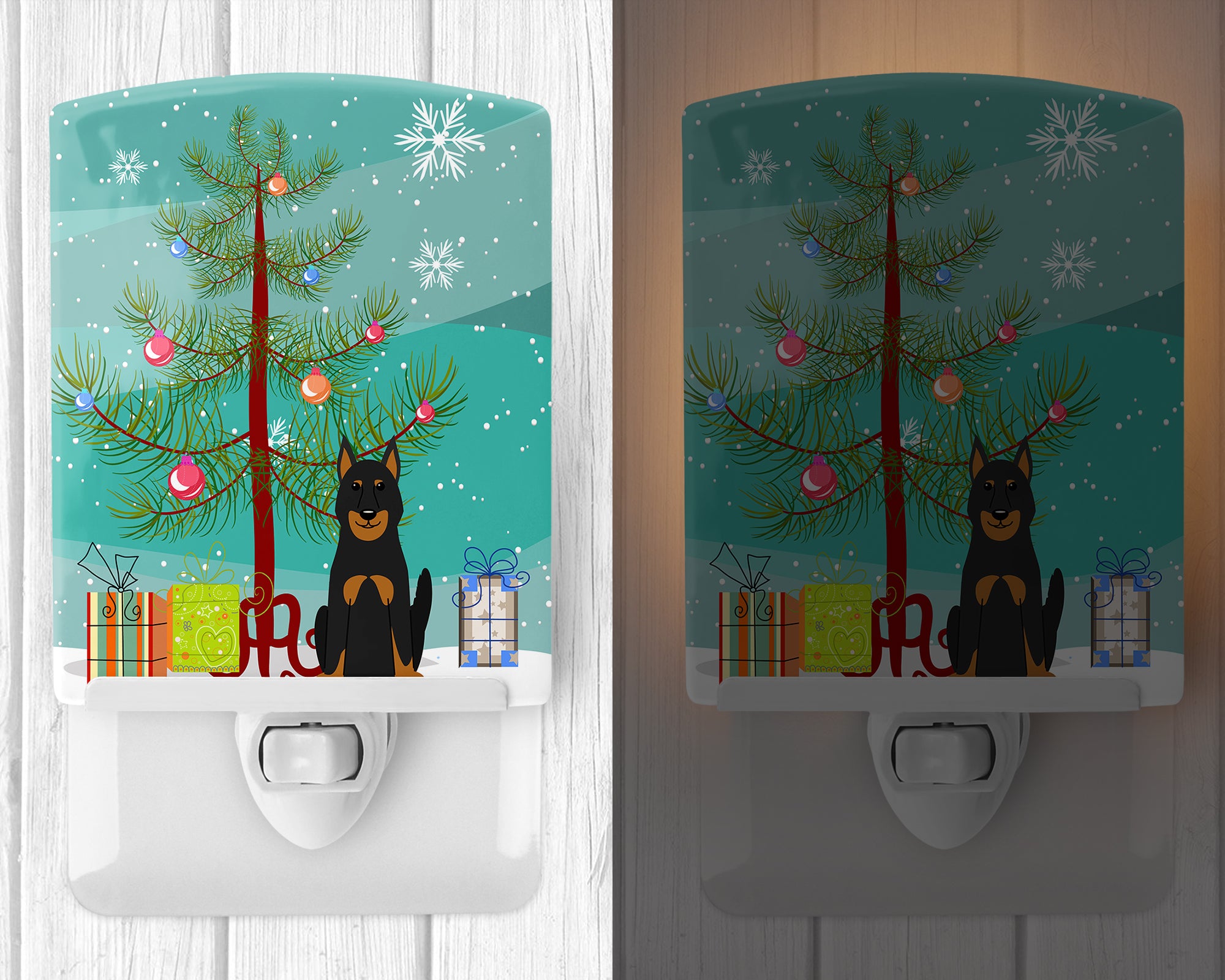 Merry Christmas Tree Beauce Shepherd Dog Ceramic Night Light BB4205CNL - the-store.com