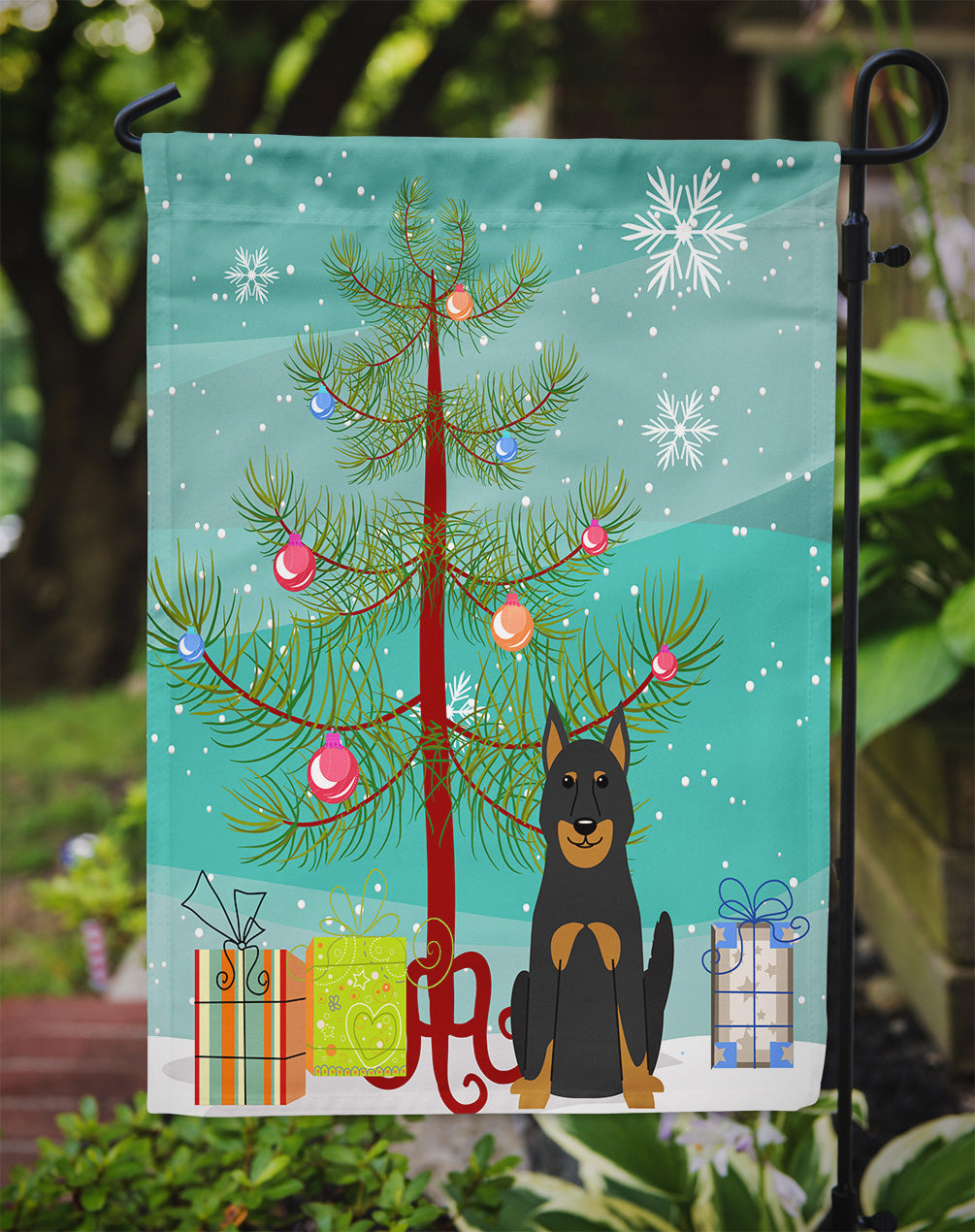 Merry Christmas Tree Beauce Shepherd Dog Flag Garden Size BB4205GF