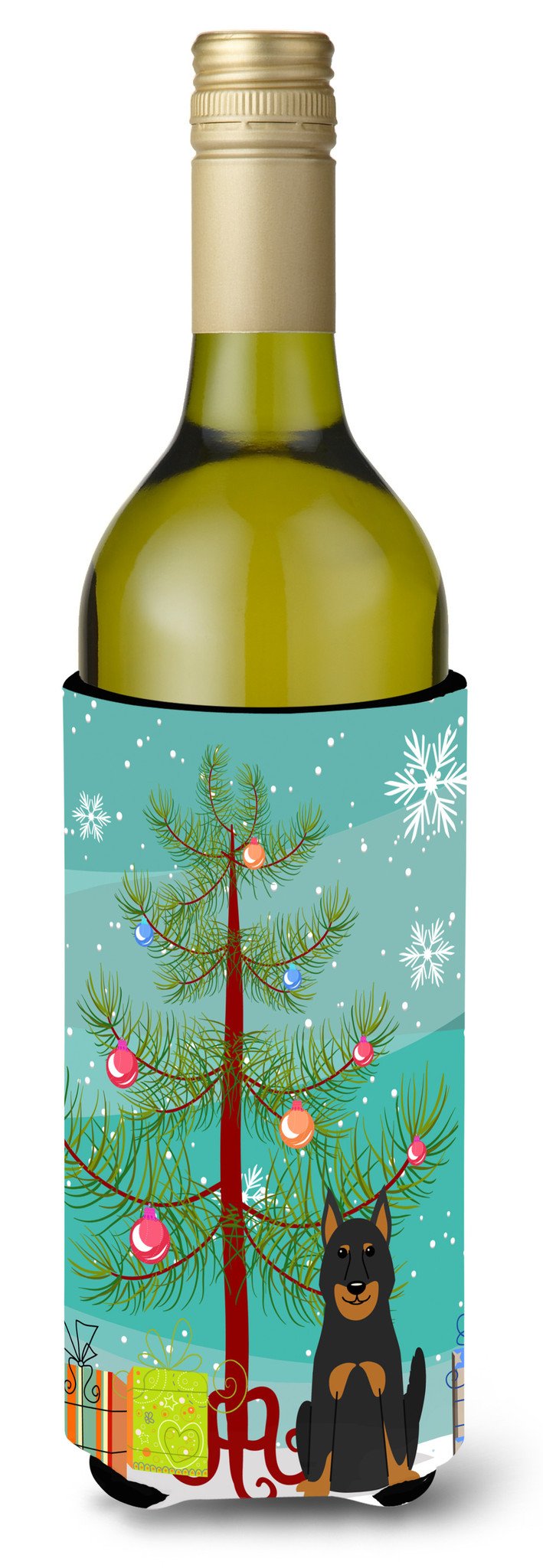 Merry Christmas Tree Beauce Shepherd Dog Wine Bottle Beverge Insulator Hugger BB4205LITERK by Caroline's Treasures