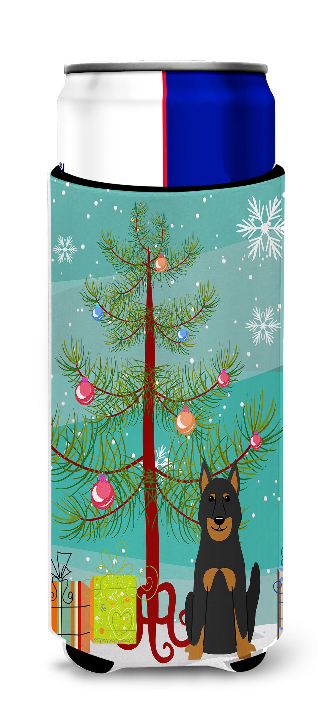 Merry Christmas Tree Beauce Shepherd Dog  Ultra Hugger for slim cans BB4205MUK
