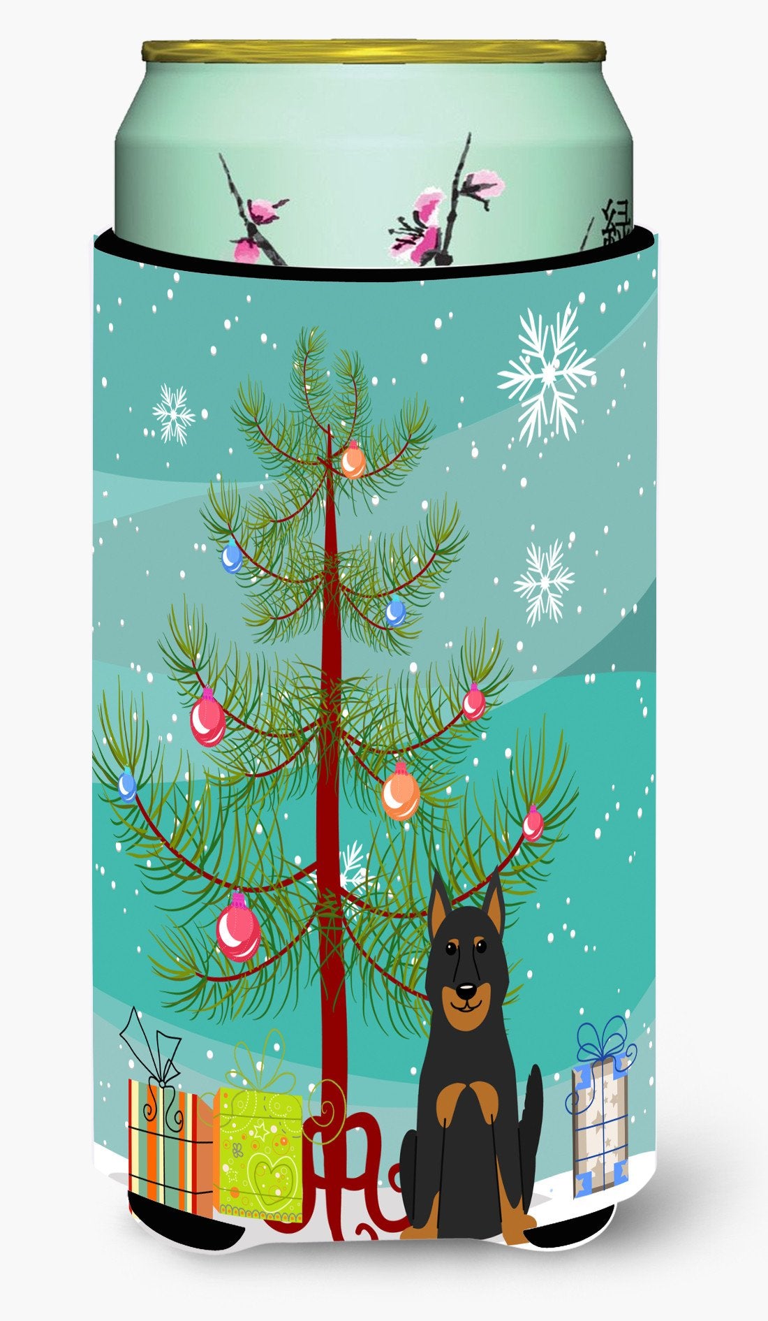 Merry Christmas Tree Beauce Shepherd Dog Tall Boy Beverage Insulator Hugger BB4205TBC by Caroline&#39;s Treasures