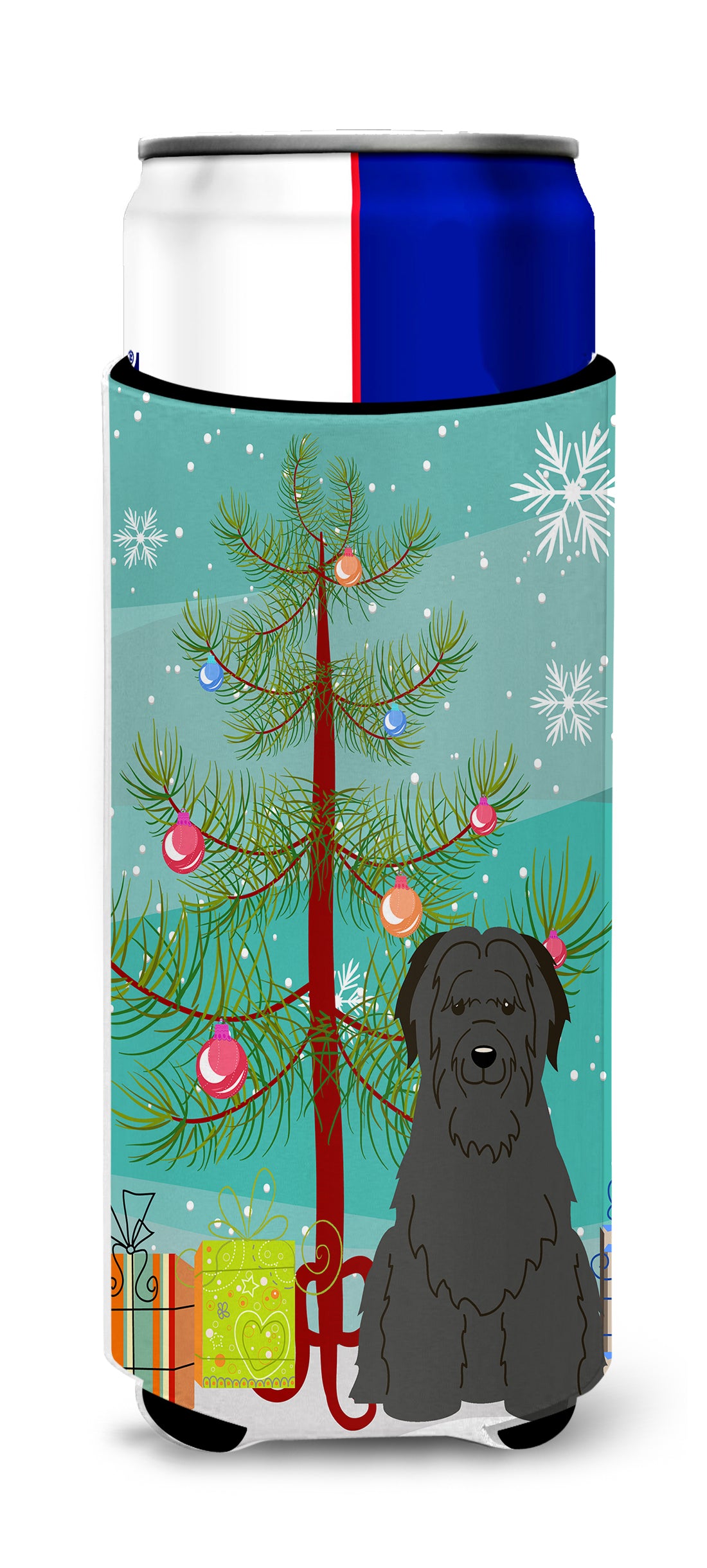 Merry Christmas Tree Briard Black  Ultra Hugger for slim cans BB4206MUK  the-store.com.