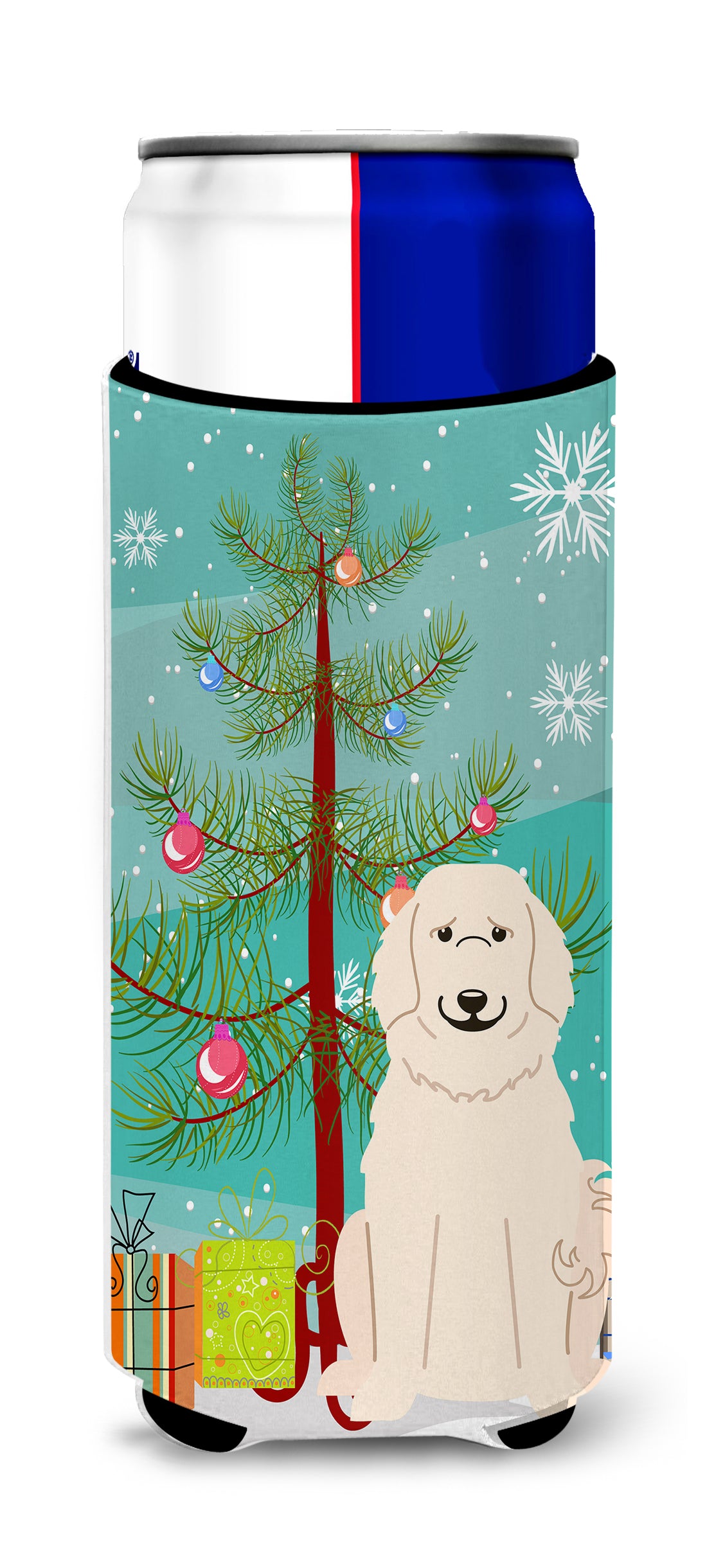Merry Christmas Tree Great Pyrenese  Ultra Hugger for slim cans BB4208MUK